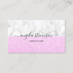 Tarjeta De Visita Maquillaje púrpura y pelo del mármol del purpuri