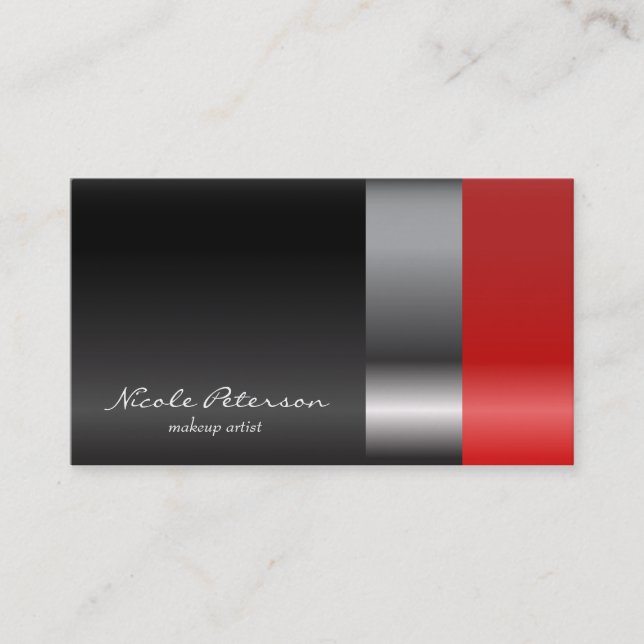 Tarjeta De Visita Maquillaje rojo del lápiz labial (Anverso)