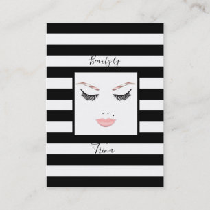 Tarjeta De Visita Maquillaje Rosa Dorado Cara Cejas Labios Belleza G