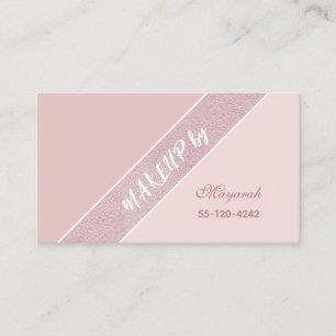 Tarjeta De Visita Maquillaje simple y rosa suave
