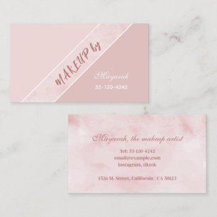 Tarjeta De Visita Maquillaje simple y rosa suave