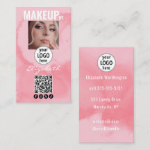 Maquillaje Social QR Acuarela Rosa Coral Sonrojado
