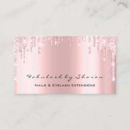 Tarjeta De Visita Maquillaje SPA Eyelash Lanza las uñas rosadas