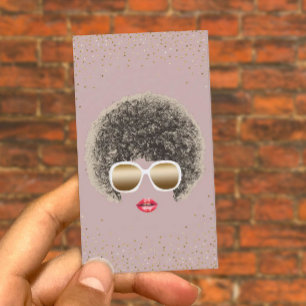Tarjeta De Visita Maquillaje y belleza moderna del confeti del oro