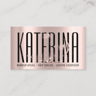 Tarjeta De Visita Máquina Artista Hair Salon Eyelash Rosa Diamante