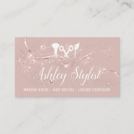 Tarjeta De Visita Máquina Artista Salón de pelo Lash Tijeras Rubor