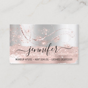 Tarjeta De Visita Máquina Artista Salon Lash Extensión Gris