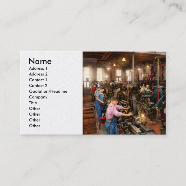 Tarjeta De Visita Máquina - Clase maestra 1920 (Anverso)