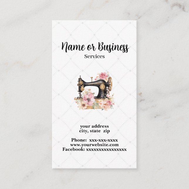 Tarjeta De Visita Máquina de coser (Anverso)