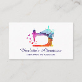 Tarjeta De Visita Máquina de coser acuarela Seamstress