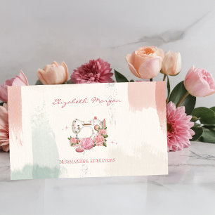 Tarjeta De Visita Máquina de coser blanca profesional Cepillo de gat