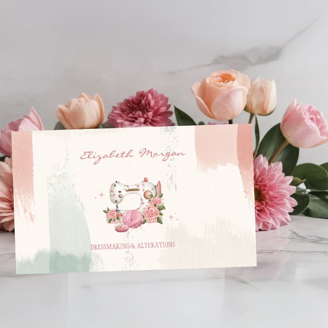 Tarjeta De Visita Máquina de coser blanca profesional Cepillo de gat (Subido por el creador)