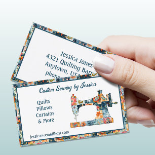 Tarjeta De Visita Máquina de coser con patrón de patchwork