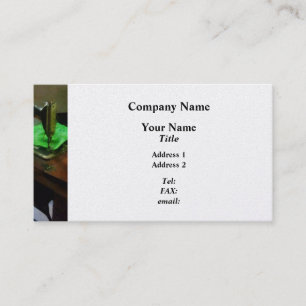 Tarjeta De Visita Máquina de coser con tela verde - platino