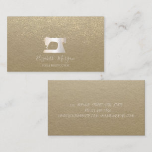 Tarjeta De Visita Máquina de coser confeti dorado Rustic Kraft