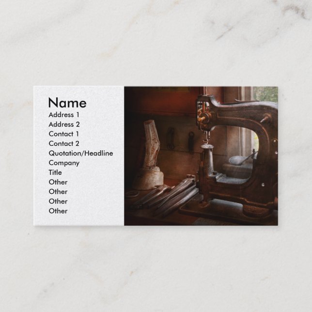 Tarjeta De Visita Máquina de coser - cuero - alcantarilla de la (Anverso)