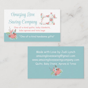 Tarjeta De Visita Máquina de coser floral caprichosa1
