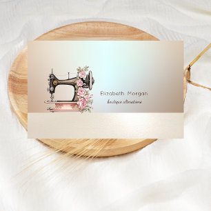Tarjeta De Visita Máquina de coser floral profesional elegante