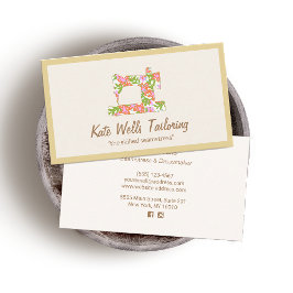 Tarjeta De Visita Máquina de coser floral Seamstress