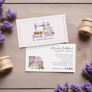 Tarjeta De Visita Máquina de coser floral vintage de acuarela para s