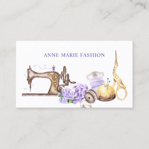 Tarjeta De Visita Máquina de coser floral vintage modista de alta co