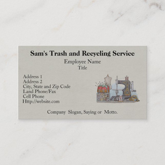 Tarjeta De Visita Máquina de coser manual (Anverso)