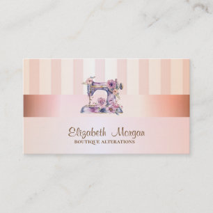 Tarjeta De Visita Máquina de coser moderna elegante y con rayas