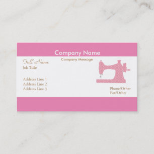 Tarjeta De Visita Máquina de coser profesional elegante moderna rosa