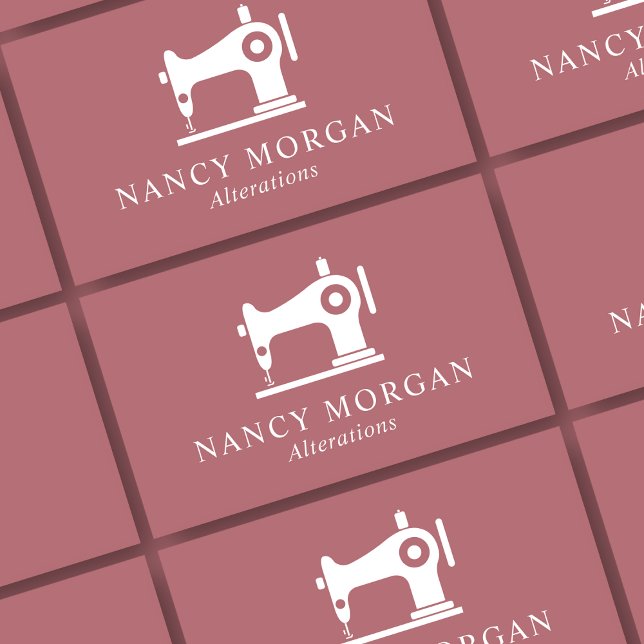 Tarjeta De Visita Máquina de coser Rosa polvoriento (Subido por el creador)