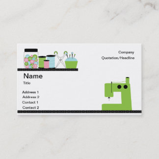 Tarjeta De Visita Máquina de coser verde