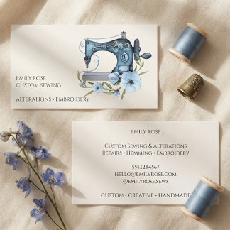 Tarjeta De Visita Máquina de coser vintage de costura personalizada
