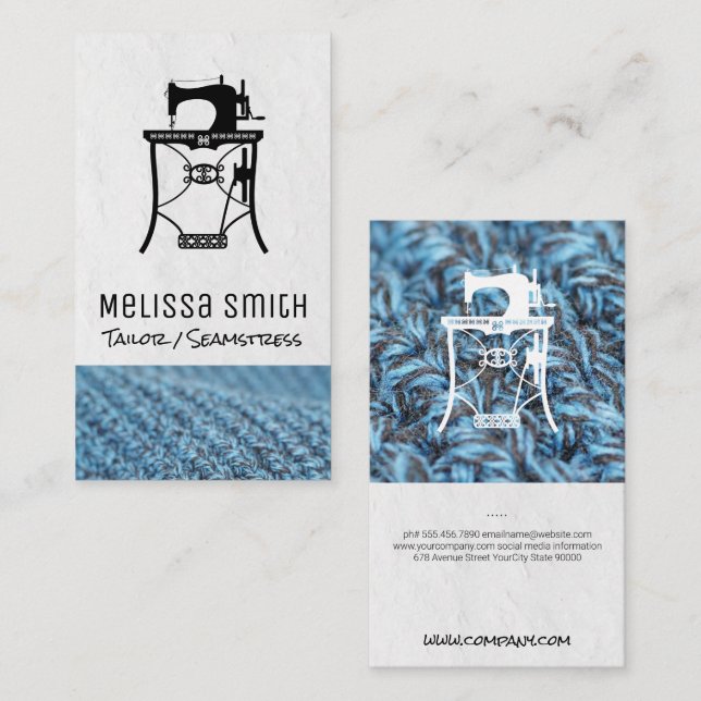 Tarjeta De Visita Máquina de coser vintage | Seamstress | sastre (Anverso / Reverso)