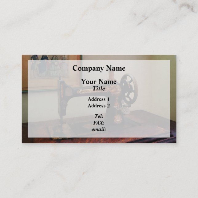 Tarjeta De Visita Máquina de coser y litografía (Anverso)