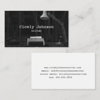 Tarjeta De Visita Máquina de escribir retra del Blogger del poeta