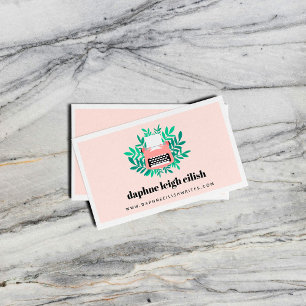 Tarjeta De Visita Máquina de escribir rosa vegetación autor escritor