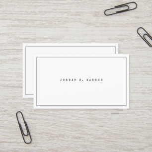 Tarjeta De Visita Máquina de escribir simple negro Minimalista mode