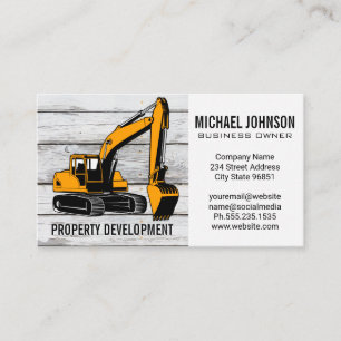 Tarjeta De Visita Maquinaria de construcción   Bulldozer