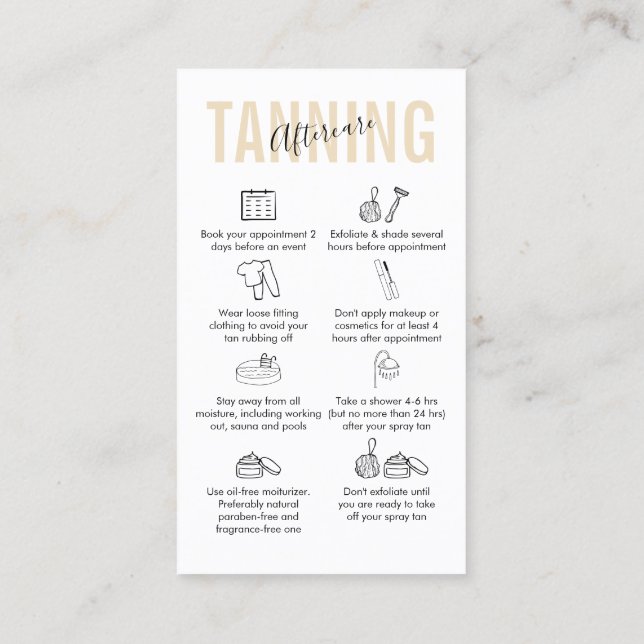 Tarjeta De Visita Maquinaria de Maquillaje Spray Tan Pintando Despué (Reverso)