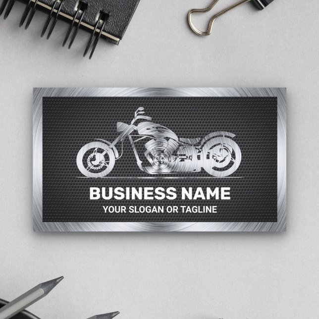 Tarjeta De Visita Maquinaria de moto de acero negro (Subido por el creador)