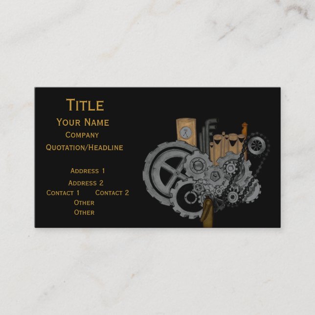 Tarjeta De Visita Maquinaria Steampunk (Anverso)
