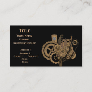 Tarjeta De Visita Maquinaria Steampunk (Brassy)