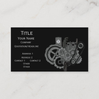 Tarjeta De Visita Maquinaria Steampunk (monocroma)