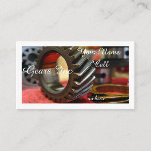 Tarjeta De Visita máquinas de engranajes estacas metalizado