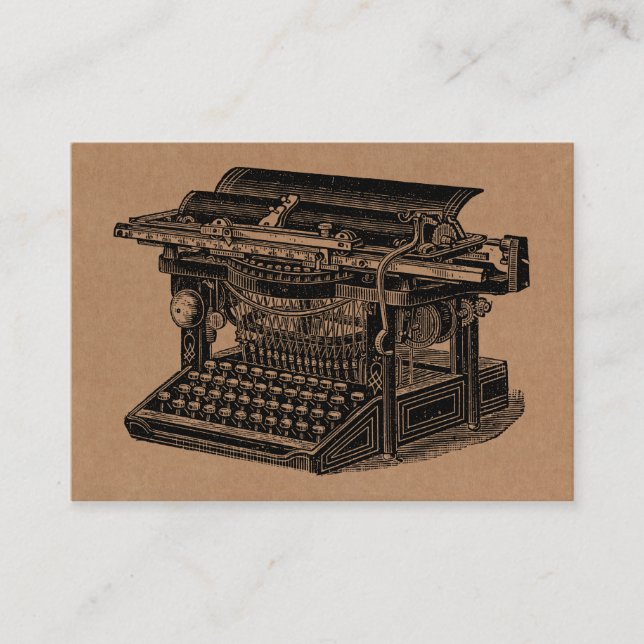 Tarjeta De Visita Máquinas de escribir antiguas - Negro en el tex de (Anverso)