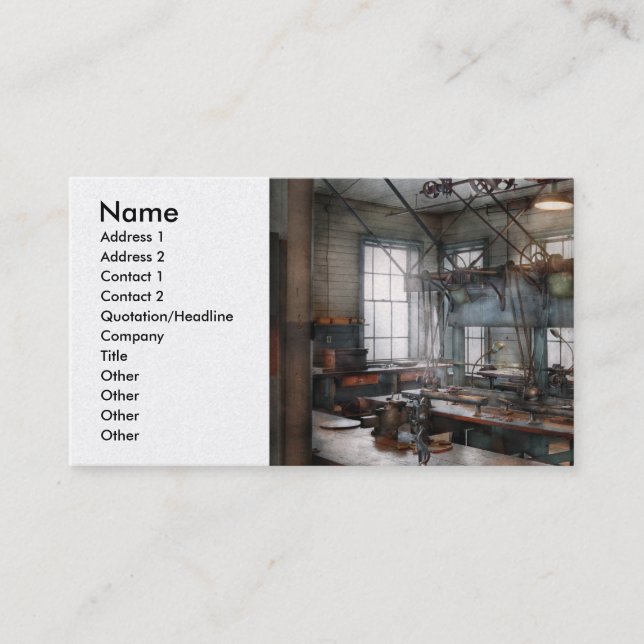 Tarjeta De Visita Maquinista - Steampunk - el cuarto del chisme (Anverso)