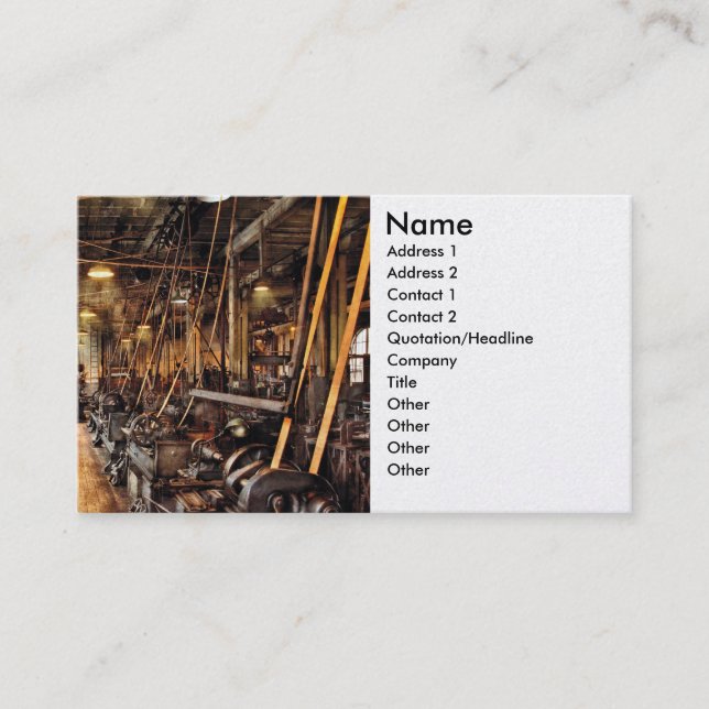 Tarjeta De Visita Maquinista - tienda de máquina circa 1900's (Anverso)