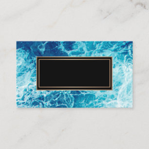 Tarjeta De Visita Mar, azul, abstracto, moderno, espuma
