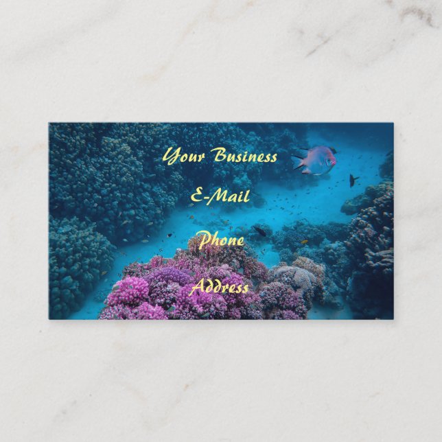 Tarjeta De Visita Mar de Coral de Peces Tropicales (Anverso)