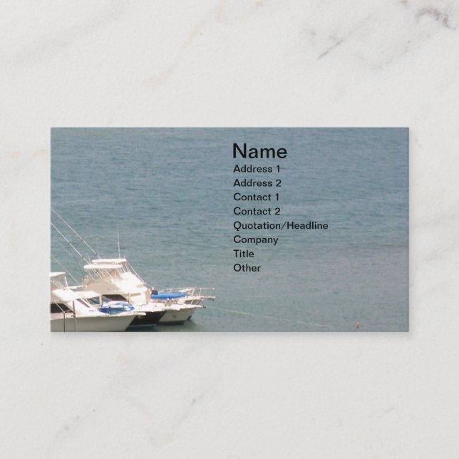Tarjeta De Visita Mar y barcos (Anverso)