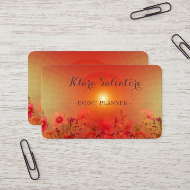 Tarjeta De Visita Maravilloso Adorable Red Sunset (Anverso/Reverso In Situ)